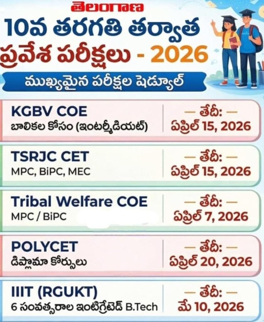 విద్యార్థుల పోటీ పరీక్షలు తేదీలు ఇవే…