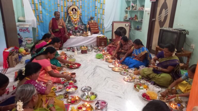 108పూలు పండ్లు తో అమ్మవారికి ప్రత్యేక పూజలు
